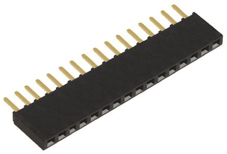 Samtec - SSW-116-02-G-S - Samtec SSW 系列 1行 16路 直 2.54mm节距 通孔 印刷电路板插座 SSW-116-02-G-S, 焊接端接, 板对板		