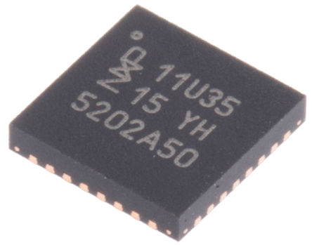 NXP - LPC11U35FHI33/501 - NXP LPC11U ϵ 32 bit ARM Cortex M0 MCU LPC11U35FHI33/501, 50MHz, 64 kB ROM , 12 kB RAM, 1xUSB, QFN-33		