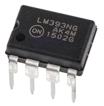 ON Semiconductor - LM393NG - ON Semiconductor LM393NG 2ͨ Ƚ, ·缫, 1.3s, ֵԴѹ, 8 PDIPװ		