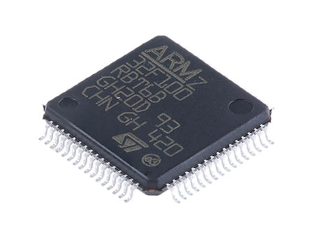 STMicroelectronics - STM32F100RBT6B - STM32F ϵ STMicroelectronics 32 bit ARM Cortex M3 MCU STM32F100RBT6B, 24MHz, 128 kB ROM , 8 kB RAM, LQFP-64		