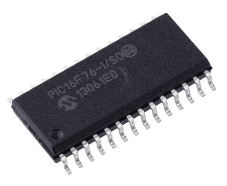 Microchip - PIC16F76-I/SO - Microchip PIC16F ϵ 8 bit PIC MCU PIC16F76-I/SO, 20MHz, 8K x 14  ROM , 368 B RAM, SOIC-28		