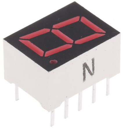 ROHM - LA-401VD - ROHM 1字符 7段 共阳 红色 LED 数码管 LA-401VD, 16 mcd, 右侧小数点, 10.16mm高字符, 通孔安装		