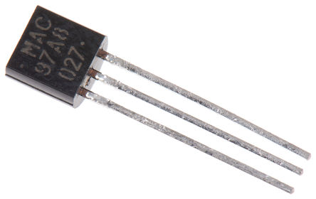 ON Semiconductor - MAC97A8G - ON Semiconductor MAC97A8G ˫ɿع迪Ԫ, 0.8A, 600Vֵ, 7mA 2.5V, 3 TO-92װ		