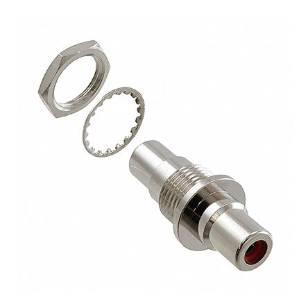 Switchcraft - BPJJ02X - Switchcraft 红色 RCA 插座 BPJJ02X, 面板安装, 镀镍触点		