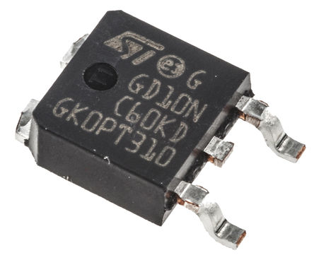 STMicroelectronics - STGD10NC60KDT4 - STMicroelectronics STGD10NC60KDT4 N IGBT, 20 A, Vce=600 V, 3 DPAKװ		