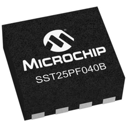 Microchip - SST25PF040B-80-4C-QAE - Microchip SST25PF040B-80-4C-QAE , 4Mbit (4 x 32 kB4 x 64 kB), SPIӿ, 12ns, 2.3  3.6 V, 8 WSONװ		