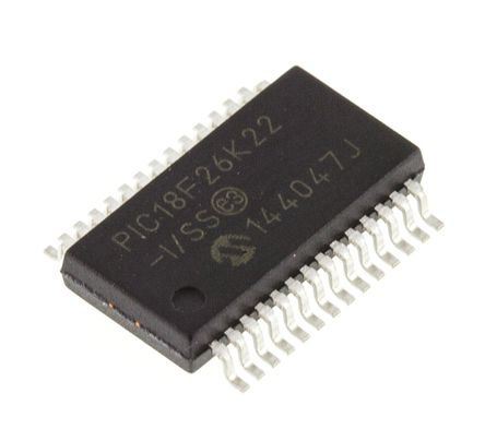 Microchip - PIC18F26K22-I/SS - Microchip PIC18F ϵ 8 bit PIC MCU PIC18F26K22-I/SS, 64MHz, 64 kB ROM , 1024 B3896 B RAM, SSOP-28		