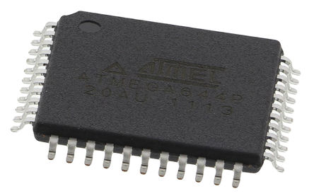Atmel - ATMEGA644P-20AU - Microchip ATmega ϵ 8 bit AVR MCU ATMEGA644P-20AU, 20MHz, 2 kB64 kB ROM , 4 kB RAM, TQFP-44		