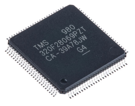 Texas Instruments - TMS320F28069PZT - Texas Instruments Piccolo ϵ 32 bit C28x MCU TMS320F28069PZT, 90MHz, 128 kB ROM , 50 kB RAM, 1xUSB, LQFP-100		