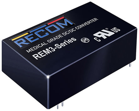 Recom - REM3-0512S/A - Recom REM3 ϵ 3W ʽֱ-ֱת REM3-0512S/A, 5.5  9 V ֱ, 12V dc, Maximum of 250mA, 5kV acѹ		