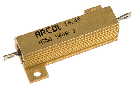 Arcol - HS50 560R J - Arcol HS50 ϵ HS50 560R J 50W 560 5%  尲װ̶ֵ, Ӷ, Ƿװ		
