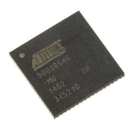 Microchip - AT90USB646-MU - Microchip AT90 ϵ 8 bit AVR MCU AT90USB646-MU, 20MHz, 64 kB ROM , 2 kB, 4 kB RAM, 1xUSB, QFN-64		