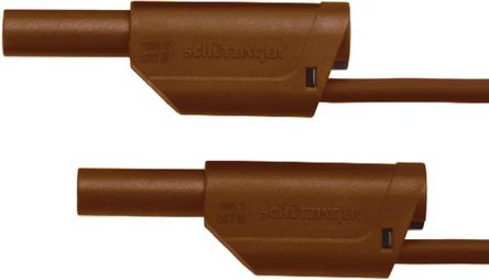 Schutzinger - VSFK 6000 / 2.5 / 50 / BR - Schutzinger VSFK 6000 / 2.5 / 50 / BR 棕色 测试引线, 32A额定电流, 1kV, 插头至公, 50cm长		