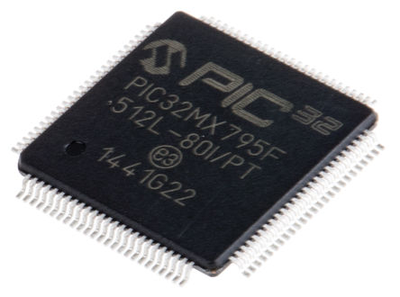 Microchip - PIC32MX795F512L-80I/PT - PIC32MX ϵ Microchip 32 bit PIC MCU PIC32MX795F512L-80I/PT, 80MHz, 12 kB512 kB ROM , 128 kB RAM, 1xUSB, TQFP-100		