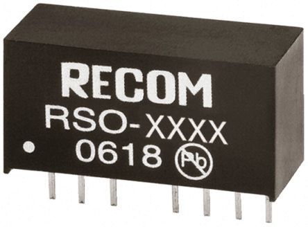 Recom - RSO-4805S - Recom RSO ϵ 1W ʽֱ-ֱת RSO-4805S, 36  72 V ֱ, 5V dc, 200mA, 1kV dcѹ, 75  78%Ч, SIPװ		