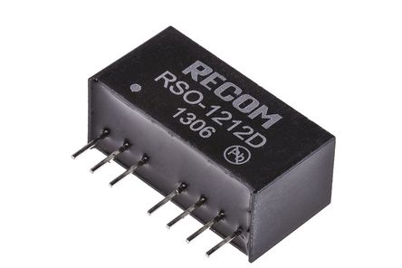Recom - RSO-1212D - Recom RSO ϵ 1W ʽֱ-ֱת RSO-1212D, 9  18 V ֱ, 12V dc, 42mA, 500V acѹ, SIPװ		