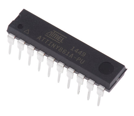 Microchip - ATTINY861A-PU - ATtiny ϵ Microchip 8 bit AVR MCU ATTINY861A-PU, 20MHz, 512 B8 kB ROM , 512 B RAM, PDIP-20		