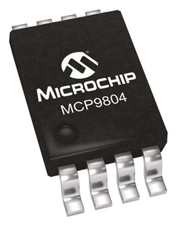 Microchip - MCP9804-E/MS - Microchip MCP9804-E/MS 12 λ ¶ת, 1Cȷ, I2CSMBusӿ, 2.7  5.5 VԴ, -40  +125 C¶, 8 MSOPװ		