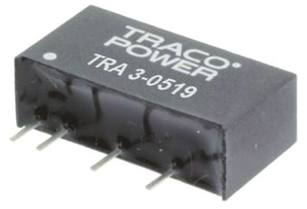 TRACOPOWER - TRA 3-0519 - TRACOPOWER TRA 3 ϵ 3W ʽֱ-ֱת TRA 3-0519, 4.5  5.5 V ֱ, 9V dc, 333mA, 1kV dcѹ, 87%Ч, SIP 6װ		