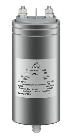 EPCOS - B32361A4406J080 - EPCOS B32361 ϵ 40F ۱ϩ (PP) B32361A4406J080, 5%, 680 V , 63.5mmֱ		