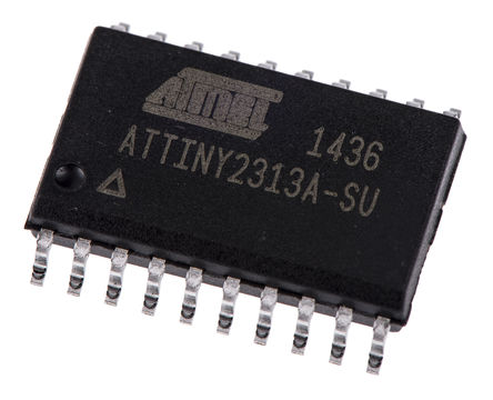Microchip - ATTINY2313A-SU - Microchip ATtiny ϵ 8 bit AVR MCU ATTINY2313A-SU, 20MHz, 2 kB128 B ROM , 128 B RAM, SOIC-20		