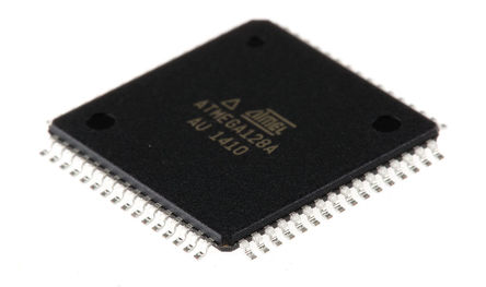 Atmel - ATMEGA128A-AU - Microchip ATmega ϵ 8 bit AVR MCU ATMEGA128A-AU, 16MHz, 128 kB, 4 kB ROM , 4 kB RAM, TQFP-64		