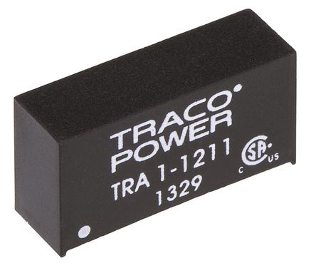 TRACOPOWER - TRA 1-1211 - TRACOPOWER TRA 1 ϵ 1W ʽֱ-ֱת TRA 1-1211, 10.8  13.2 V ֱ, 5V dc, 200mA, 1kV dcѹ, 84%Ч, SIPװ		