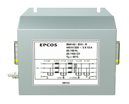 EPCOS - B84143B0016R000 - EPCOS B84143B ϵ 3 16A 440 V ac, 60Hz װ RFI ˲ B84143B0016R000, ˿Ӷ		