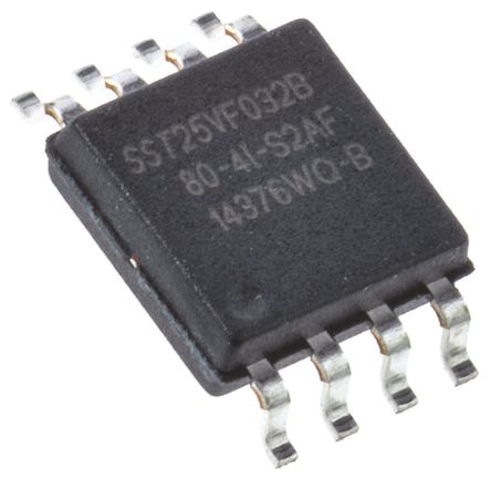 Microchip - SST25VF032B-80-4I-S2AF - Microchip SST25VF032B-80-4I-S2AF , 32Mbit (4M x 8 λ), SPIӿ, 6ns, 2.7  3.6 V, 8 SOICװ		