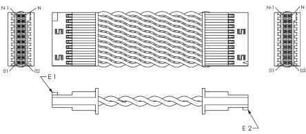 Samtec - SFSD-10-28-H-05.00-DR-NDX - Samtec 127mm 串行电缆组件 SFSD-10-28-H-05.00-DR-NDX, 10 引脚 TFM-WT 至 10 引脚 TFM-WT		