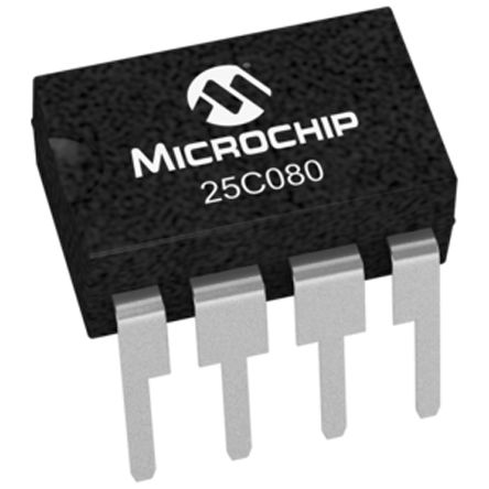 Microchip - 25C080-I/P - Microchip 25C080-I/P EEPROM 洢, 8kb, 1024 x, 8bit, SPIӿ, 150ns, 4.5 to 5.5 V, 8 PDIPװ		