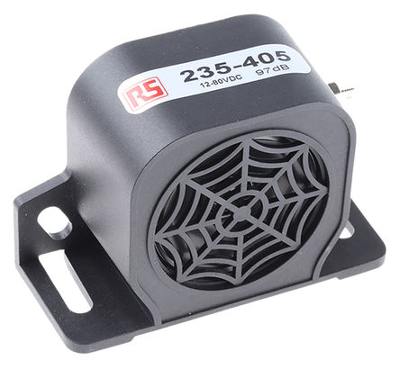 RS Pro - RA097S - RS Pro 黑色 单音调 电子发声器 RA097S, 12 → 80 V 直流, 在1m 距离外97dB		