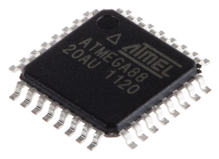 Microchip - ATMEGA88-20AU - Microchip ATmega ϵ 8 bit AVR MCU ATMEGA88-20AU, 20MHz, 8 kB ROM , 1 kB512 B RAM, TQFP-32		