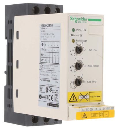 Schneider Electric - ATS01N206QN - Schneider Electric ATS01 ϵ 6 A 3  ATS01N206QN, IP20, 2.2 kW, 380  415 V		