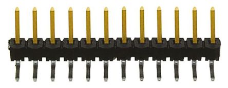 Samtec - TSW-112-08-L-S-RA - Samtec TSW 系列 12路 2.54mm节距 (1排) 直角 引脚管座 TSW-112-08-L-S-RA, 焊接端接, 7.6A, 通孔		