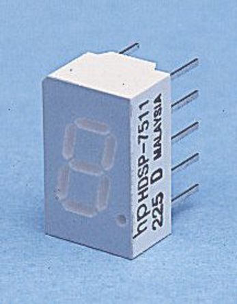 Broadcom - HDSP-A103 - Broadcom 1ַ 7  ɫ LED  HDSP-A103, 3.6 mcd, ҲС, 7.62mmַ, ͨװװ		