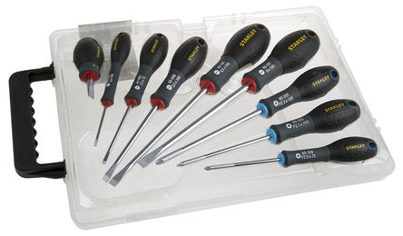 Stanley - 0-65-424 - Stanley 9件装 工程师 铬钢 锥形、一字、米字 螺丝刀套件 0-65-424		