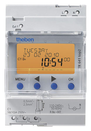 Theben / Timeguard - TR 641 top2 - Theben / Timeguard 1ͨ DIN 쿪 TR 641 top2, Сʱλ, 110  240 V Դ		