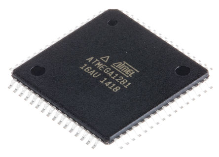 Atmel - ATMEGA1281-16AU - Atmel ATmega ϵ 8 bit AVR MCU ATMEGA1281-16AU, 16MHz, 4 kB128 kB ROM , 8 kB RAM, TQFP-64		
