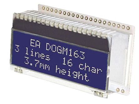Electronic Assembly - EA DOGM163B-A - Electronic Assembly ͸ʽ ĸ LCD ɫʾ EA DOGM163B-A, 316ַ, 4λ8λSPI ӿ		