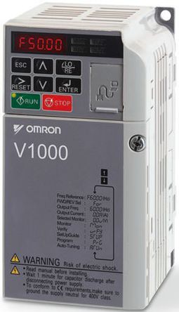 Omron - VZA40P2BAACHN - Omron V1000 ϵ IP20 0.37 kW Ƶ VZA40P2BAACHN, 0.1  400Hz, 1.2 A, 380  480 V		
