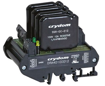 Crydom - DRA4D100E12 - Crydom 12 A DIN찲װ ̵̬ DRA4D100E12, ֱл, 100 V ֱ		