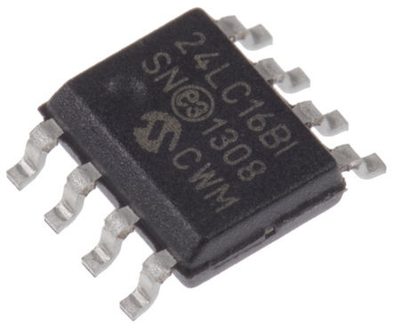 Microchip - 24LC16B-I/SN - Microchip 24LC16B-I/SN  EEPROM 洢, 16kbit,  - I2Cӿ, 900ns, 2.5  5.5 V, 8 SOICװ		