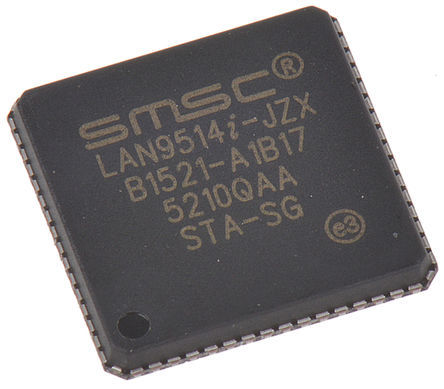 Microchip - LAN9514I-JZX - Microchip LAN9514I-JZX 1.5 Mbps, 12 Mbps, 480 Mbps ̫, 3.3 V, 64 QFNװ		
