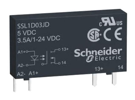 Schneider Electric - SSL1D101BD - Schneider Electric 0.1 A PCBװ  ̵̬ SSL1D101BD, MOSFET, ֱлл, 48 V ֱ		