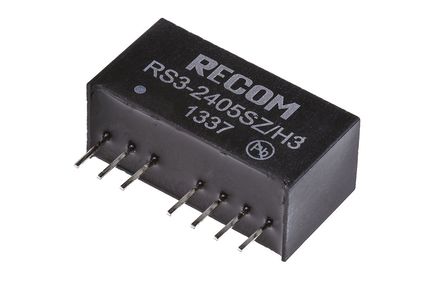 Recom - RS3-2405SZ/H3 - Recom RS3 ϵ 3W ʽֱ-ֱת RS3-2405SZ/H3, 9  27 V ֱ, 5V dc, 600mA, 3kV dcѹ, SIPװ		