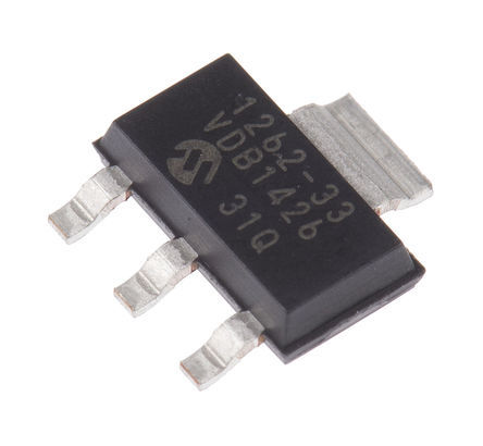 Microchip - TC1262-3.3VDB - Microchip TC1262-3.3VDB LDO ѹ, 3.3 V, 500mA, 0.5%ȷ, 2.7  6 V, 3 + Tab SOT-223װ		