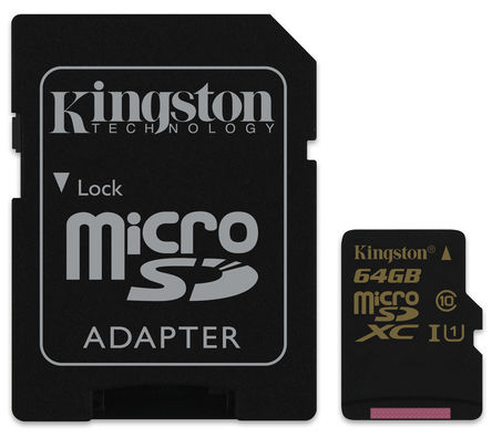 Kingston - SDCA10/64GB - Kingston 64 GB Class 10 SLC MicroSDXC SDCA10/64GB		