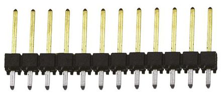 Samtec - TSW-112-14-L-S - Samtec TSW 系列 12路 2.54mm节距 (1排) 直 引脚管座 TSW-112-14-L-S, 焊接端接, 7.6A, 通孔		