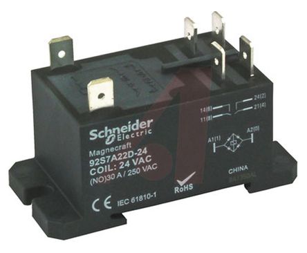 Schneider Electric - 92S7A22D-24 - Schneider Electric 92S7A22D-24 DPNO 尲װ Ǳ̵, 20 A, 24V ac		